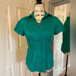 Teal green fitted blouse